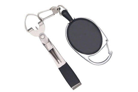 Fishing Knot Tying Tool Fast Line Clippers Tie Tippet Cutter Nipper - Silver and Black