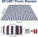 Outdoor Picnic Blanket Waterproof Mat Extra Wide Camping Tent Ground Sheet for Hiking and Outdoor Activities - Black S
