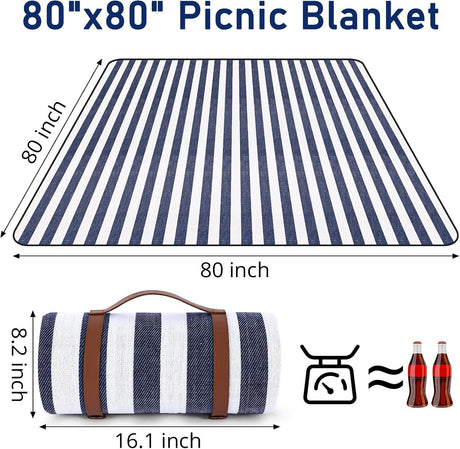 Outdoor Picnic Blanket Waterproof Mat Extra Wide Camping Tent Ground Sheet for Hiking and Outdoor Activities - Black S