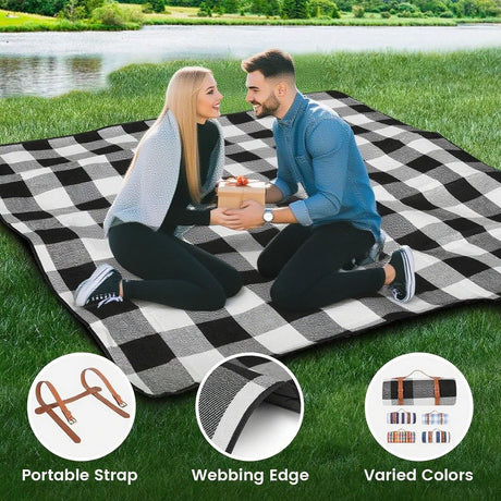 Outdoor Picnic Blanket Waterproof Mat Extra Wide Camping Tent Ground Sheet for Hiking and Outdoor Activities - Blue S