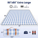 Outdoor Picnic Blanket Waterproof Mat Extra Wide Camping Tent Ground Sheet for Hiking and Outdoor Activities - Sky Blue M