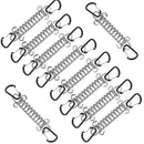 10Pcs Tent Wind Rope Spring Buckle Tent Tensioner Camping Deck Pegs Carabiner Clips Awning Tightener Fixed Hook