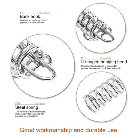 10Pcs Tent Wind Rope Spring Buckle Tent Tensioner Camping Deck Pegs Carabiner Clips Awning Tightener Fixed Hook