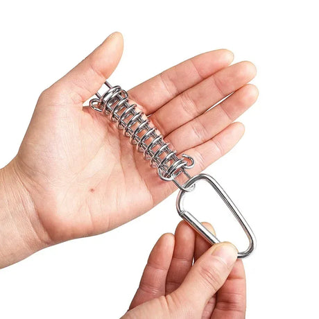 10Pcs Tent Wind Rope Spring Buckle Tent Tensioner Camping Deck Pegs Carabiner Clips Awning Tightener Fixed Hook