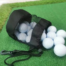Mesh nylon drawstring golf bag holds 16 golf balls suitable for family outings single-sided drawstring pocket - Black