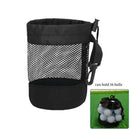 Mesh nylon drawstring golf bag holds 16 golf balls suitable for family outings single-sided drawstring pocket - Black