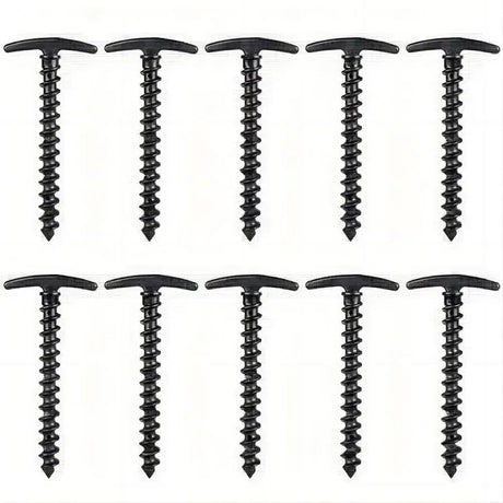 Outdoor Camping Screw Stakes For Camping Hiking Tent 10pcs - 10 Pcs Blacks