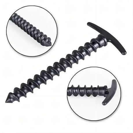 Outdoor Camping Screw Stakes For Camping Hiking Tent 10pcs - 10 Pcs Blacks