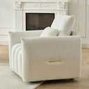 35 "Teddy fabric sofa, modern lounge chair, upholstered with a pillow