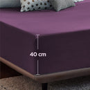 2000TC Hotel Quality Fitted Sheets - 2 Piece Fitted Sheets  -Breathable Bedding - Wrinkle, Fade, Stain Resistant- 16inch/40cm Deep Pocket Fitted Bed Sheets-Wrinkle and Fade Resistant,(Purple,Double)
