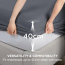 2000TC Hotel Quality Fitted Sheets - 2 Piece Fitted Sheets  -Breathable Bedding - Wrinkle, Fade, Stain Resistant- 16inch/40cm Deep Pocket Fitted Bed Sheets-Wrinkle and Fade Resistant,(Dark gray,King Single)