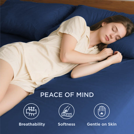 2000TC Hotel Quality Fitted Sheets - 2 Piece Fitted Sheets  -Breathable Bedding - Wrinkle, Fade, Stain Resistant- 16inch/40cm Deep Pocket Fitted Bed Sheets-Wrinkle and Fade Resistant,(Royal blue,Queen)