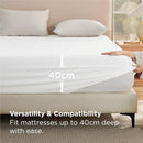 2000TC Hotel Quality Fitted Sheets - 2 Piece Fitted Sheets  -Breathable Bedding - Wrinkle, Fade, Stain Resistant- 16inch/40cm Deep Pocket Fitted Bed Sheets-Wrinkle and Fade Resistant,(White,Single)