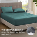 2000TC Hotel Quality Fitted Sheets - 2 Piece Fitted Sheets  -Breathable Bedding - Wrinkle, Fade, Stain Resistant- 16inch/40cm Deep Pocket Fitted Bed Sheets-Wrinkle and Fade Resistant,(Biscay blue,Single)