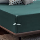 2000TC Hotel Quality Fitted Sheets - 2 Piece Fitted Sheets  -Breathable Bedding - Wrinkle, Fade, Stain Resistant- 16inch/40cm Deep Pocket Fitted Bed Sheets-Wrinkle and Fade Resistant,(Biscay blue,Single)