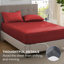 2000TC Hotel Quality Fitted Sheets - 2 Piece Fitted Sheets  -Breathable Bedding - Wrinkle, Fade, Stain Resistant- 16inch/40cm Deep Pocket Fitted Bed Sheets-Wrinkle and Fade Resistant,(Red,Super King)