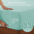 Hotel Quality Fitted sheets - 2 Piece Fitted sheets  -Breathable Bedding - Wrinkle, Fade, Stain Resistant- 26inch/40cm Deep Pocket Fitted Bed Sheet-Wrinkle and Fade Resistant,(Ice blue,Double)