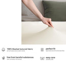 Hotel Quality Fitted sheets - 2 Piece Fitted sheets  -Breathable Bedding - Wrinkle, Fade, Stain Resistant- 26inch/40cm Deep Pocket Fitted Bed Sheet-Wrinkle and Fade Resistant,(Cream White,Double)