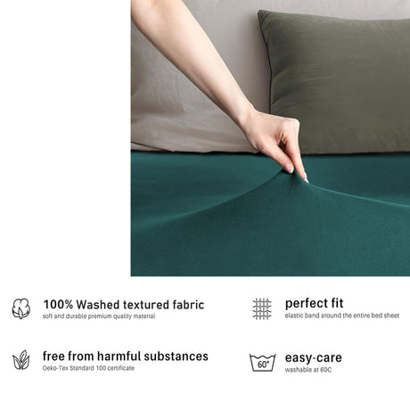Hotel Quality Fitted sheets - 2 Piece Fitted sheets  -Breathable Bedding - Wrinkle, Fade, Stain Resistant- 26inch/40cm Deep Pocket Fitted Bed Sheet-Wrinkle and Fade Resistant,(Biscay blue,King)