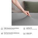 Hotel Quality Fitted sheets - 2 Piece Fitted sheets  -Breathable Bedding - Wrinkle, Fade, Stain Resistant- 26inch/40cm Deep Pocket Fitted Bed Sheet-Wrinkle and Fade Resistant,(Grey,King Single)