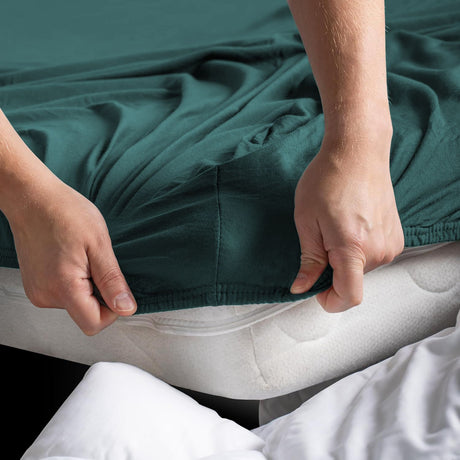 Hotel Quality Fitted sheets - 2 Piece Fitted sheets  -Breathable Bedding - Wrinkle, Fade, Stain Resistant- 26inch/40cm Deep Pocket Fitted Bed Sheet-Wrinkle and Fade Resistant,(Biscay blue,King Single)