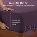 Hotel Quality Fitted sheets - 2 Piece Fitted sheets  -Breathable Bedding - Wrinkle, Fade, Stain Resistant- 26inch/40cm Deep Pocket Fitted Bed Sheet-Wrinkle and Fade Resistant,(Purple,King Single)