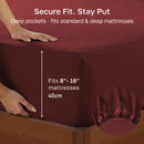 Hotel Quality Fitted sheets - 2 Piece Fitted sheets  -Breathable Bedding - Wrinkle, Fade, Stain Resistant- 26inch/40cm Deep Pocket Fitted Bed Sheet-Wrinkle and Fade Resistant,(Red,Queen)
