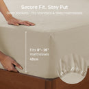 Hotel Quality Fitted sheets - 2 Piece Fitted sheets  -Breathable Bedding - Wrinkle, Fade, Stain Resistant- 26inch/40cm Deep Pocket Fitted Bed Sheet-Wrinkle and Fade Resistant,(Cream White,Super King)