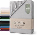 Hotel Quality Fitted sheets - 2 Piece Fitted sheets  -Breathable Bedding - Wrinkle, Fade, Stain Resistant- 26inch/40cm Deep Pocket Fitted Bed Sheet-Wrinkle and Fade Resistant,(Silver-gray,Super King)