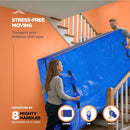 Double Waterproof Mattress Bag Mattresses Protector Plastic Moving Storage Dust Cover Carry Bed Zipper Packing Reusable Disposal, Extra Thick Heavy Duty, with 8 Handles(Double)