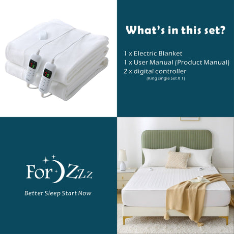 Electric Heated Mattress Pad Blanket with Dual Control & 9-Hour Auto Off & 9 Heat Settings, Preheat Functions, Overheat Protection, Machine Washable Fully Fitted Electric Sheet((Double)