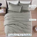Hotel Soft Microfiber Duvet Cover Set-2000TC Quilt Cover Set & Pillowcases -1 Donna Cover Zipper Closure & 1 x Pillowcases-Breathable Bedding - Wrinkle, Fade, Stain Resistant(Grey,Double)