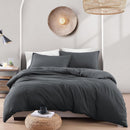 Hotel Soft Microfiber Duvet Cover Set-2000TC Quilt Cover Set & Pillowcases -1 Donna Cover Zipper Closure & 1 x Pillowcases-Breathable Bedding - Wrinkle, Fade, Stain Resistant(Dark gray,Double)