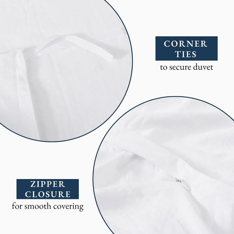 Hotel Soft Microfiber Duvet Cover Set-2000TC Quilt Cover Set & Pillowcases -1 Donna Cover Zipper Closure & 1 x Pillowcases-Breathable Bedding - Wrinkle, Fade, Stain Resistant(White,King)