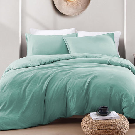 Hotel Soft Microfiber Duvet Cover Set-2000TC Quilt Cover Set & Pillowcases -1 Donna Cover Zipper Closure & 1 x Pillowcases-Breathable Bedding - Wrinkle, Fade, Stain Resistant(Ice Blue,King)