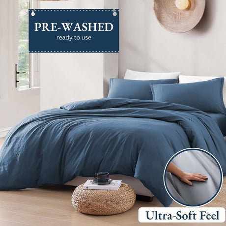 Hotel Soft Microfiber Duvet Cover Set-2000TC Quilt Cover Set & Pillowcases -1 Donna Cover Zipper Closure & 1 x Pillowcases-Breathable Bedding - Wrinkle, Fade, Stain Resistant(Ocean,King)