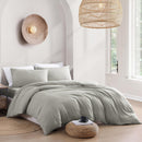 Hotel Soft Microfiber Duvet Cover Set-2000TC Quilt Cover Set & Pillowcases -1 Donna Cover Zipper Closure & 1 x Pillowcases-Breathable Bedding - Wrinkle, Fade, Stain Resistant(Grey,King)