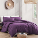 Hotel Soft Microfiber Duvet Cover Set-2000TC Quilt Cover Set & Pillowcases -1 Donna Cover Zipper Closure & 1 x Pillowcases-Breathable Bedding - Wrinkle, Fade, Stain Resistant(Purple,King)
