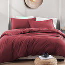 Hotel Soft Microfiber Duvet Cover Set-2000TC Quilt Cover Set & Pillowcases -1 Donna Cover Zipper Closure & 1 x Pillowcases-Breathable Bedding - Wrinkle, Fade, Stain Resistant(Red,King Single)