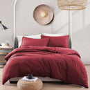 Hotel Soft Microfiber Duvet Cover Set-2000TC Quilt Cover Set & Pillowcases -1 Donna Cover Zipper Closure & 1 x Pillowcases-Breathable Bedding - Wrinkle, Fade, Stain Resistant(Red,King Single)