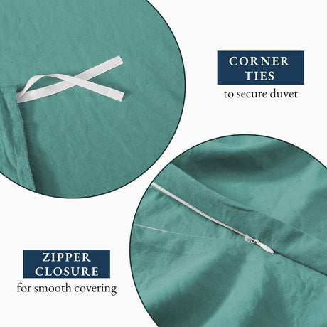 Hotel Soft Microfiber Duvet Cover Set-2000TC Quilt Cover Set & Pillowcases -1 Donna Cover Zipper Closure & 1 x Pillowcases-Breathable Bedding - Wrinkle, Fade, Stain Resistant(Biscay blue,King Single)