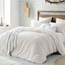 Hotel Soft Microfiber Duvet Cover Set-2000TC Quilt Cover Set & Pillowcases -1 Donna Cover Zipper Closure & 1 x Pillowcases-Breathable Bedding - Wrinkle, Fade, Stain Resistant(Raw white,Queen)