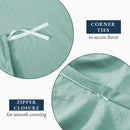 Hotel Soft Microfiber Duvet Cover Set-2000TC Quilt Cover Set & Pillowcases -1 Donna Cover Zipper Closure & 1 x Pillowcases-Breathable Bedding - Wrinkle, Fade, Stain Resistant(Ice Blue,Queen)