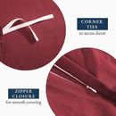 Hotel Soft Microfiber Duvet Cover Set-2000TC Quilt Cover Set & Pillowcases -1 Donna Cover Zipper Closure & 1 x Pillowcases-Breathable Bedding - Wrinkle, Fade, Stain Resistant(Red,Queen)
