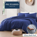 Hotel Soft Microfiber Duvet Cover Set-2000TC Quilt Cover Set & Pillowcases -1 Donna Cover Zipper Closure & 1 x Pillowcases-Breathable Bedding - Wrinkle, Fade, Stain Resistant(Royal blue,Queen)