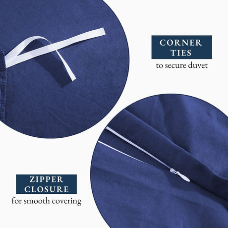 Hotel Soft Microfiber Duvet Cover Set-2000TC Quilt Cover Set & Pillowcases -1 Donna Cover Zipper Closure & 1 x Pillowcases-Breathable Bedding - Wrinkle, Fade, Stain Resistant(Royal blue,Queen)