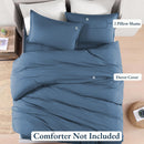 Hotel Soft Microfiber Duvet Cover Set-2000TC Quilt Cover Set & Pillowcases -1 Donna Cover Zipper Closure & 1 x Pillowcases-Breathable Bedding - Wrinkle, Fade, Stain Resistant(Ocean,Queen)