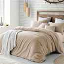 Hotel Soft Microfiber Duvet Cover Set-2000TC Quilt Cover Set & Pillowcases -1 Donna Cover Zipper Closure & 1 x Pillowcases-Breathable Bedding - Wrinkle, Fade, Stain Resistant(Camel Beige,Queen)