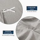 Hotel Soft Microfiber Duvet Cover Set-2000TC Quilt Cover Set & Pillowcases -1 Donna Cover Zipper Closure & 1 x Pillowcases-Breathable Bedding - Wrinkle, Fade, Stain Resistant(Silver-gray,Queen)