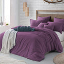 Hotel Soft Microfiber Duvet Cover Set-2000TC Quilt Cover Set & Pillowcases -1 Donna Cover Zipper Closure & 1 x Pillowcases-Breathable Bedding - Wrinkle, Fade, Stain Resistant(Purple,Queen)